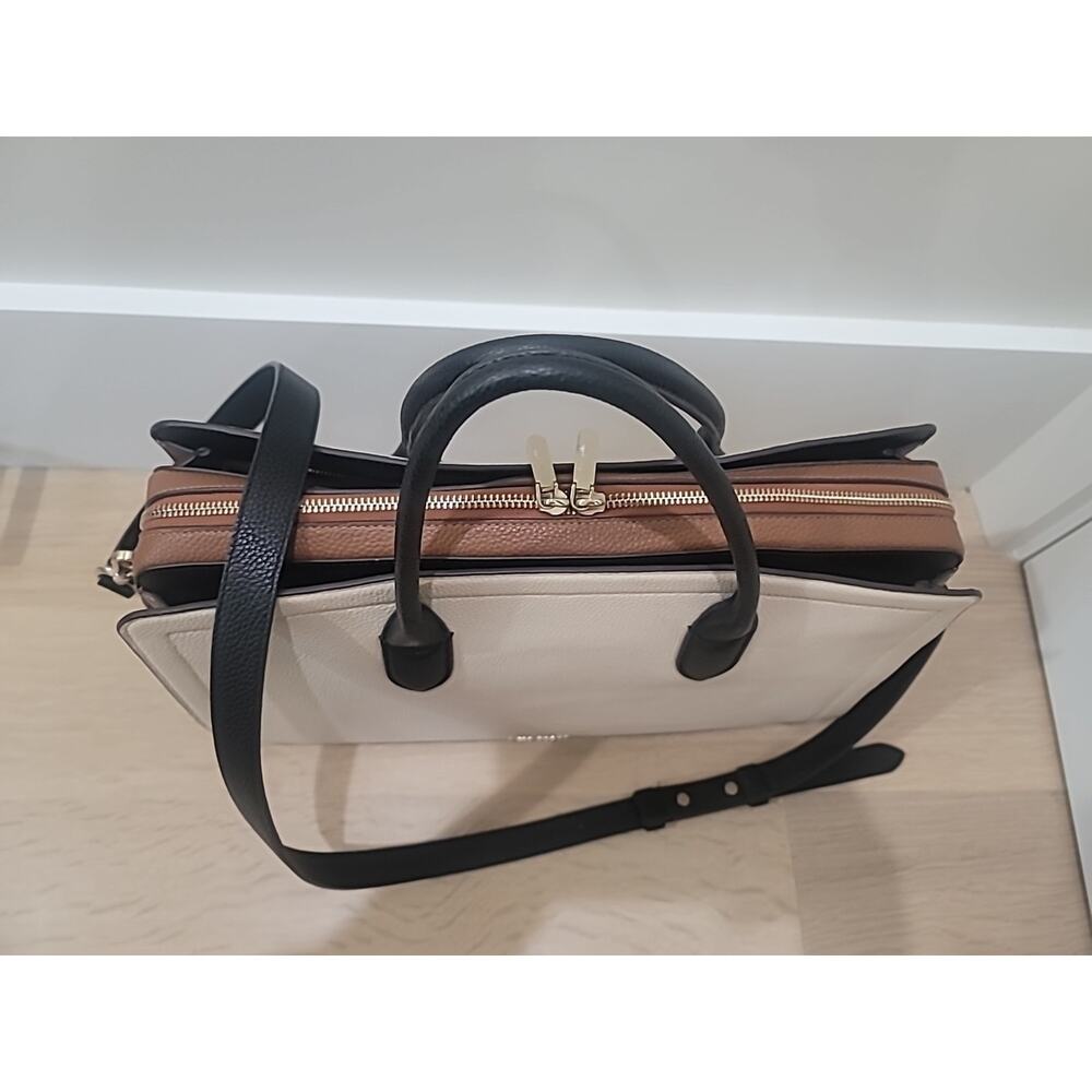 Kate Spade Knott Large Cream Tan Leather Laptop Work Commuter Bag Travel School - Picture 4 of 14